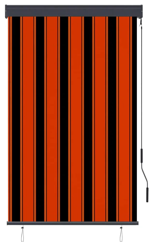 Estore de rolo para exterior 100x250 cm laranja e castanho