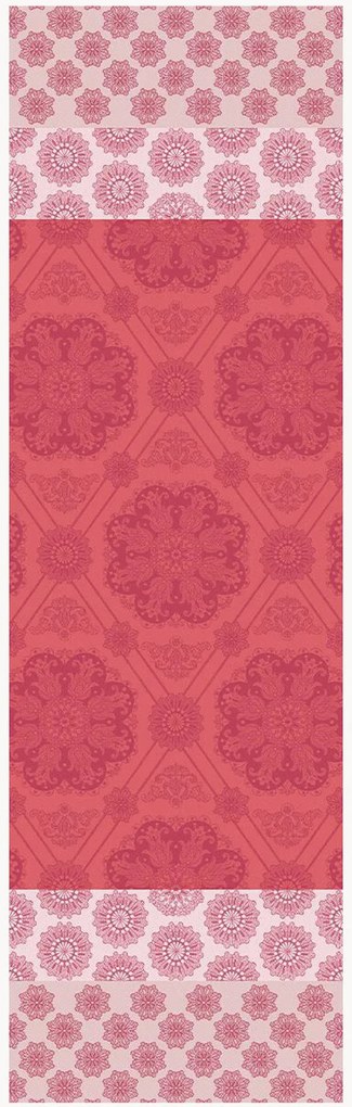 Corredor de mesa jacquard Mille Rosaces Framboise