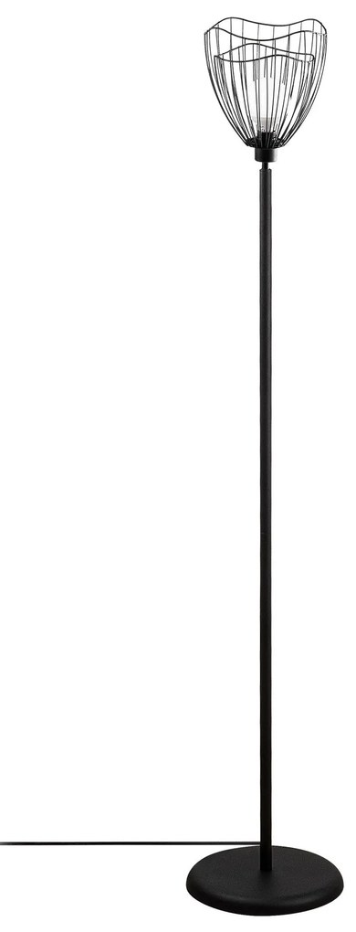 Candeeiro de Pé Zeyno – Preto – 32 x 32 cm, Altura 158 cm