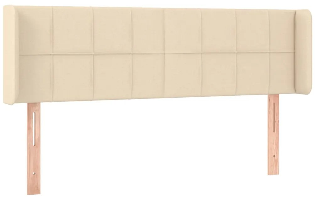 Cabeceira de cama c/ luzes LED tecido 147x16x78/88 cm cor creme