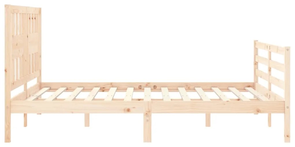 Estrutura de cama com cabeceira 160x200 cm madeira maciça