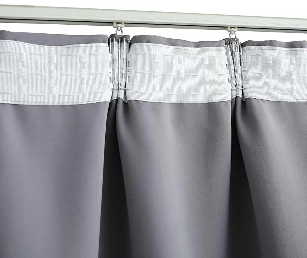 Cortinas blackout com ganchos 2 pcs 140x175 cm cinzento