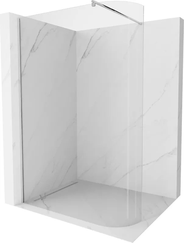 Mexen Kioto-R parede de chuveiro arredondada Walk-in 120 x 200 cm, transparente 8 mm, cromado - 800-120-101-01-06
