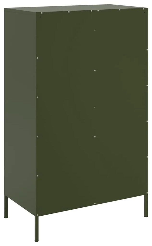 Aparador alto 68x39x113 cm aço verde azeitona