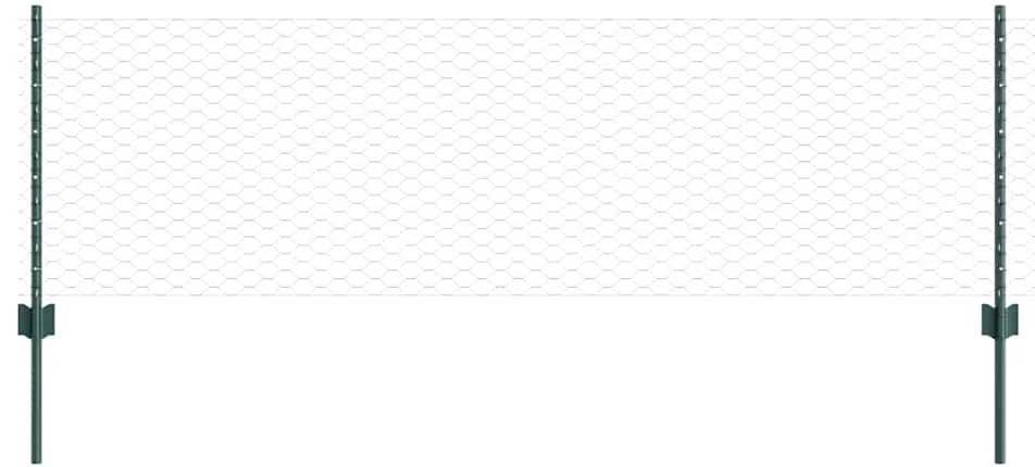 Postes de Cerca vidaXL 11 pcs U-Channel Verde 60 cm Aço