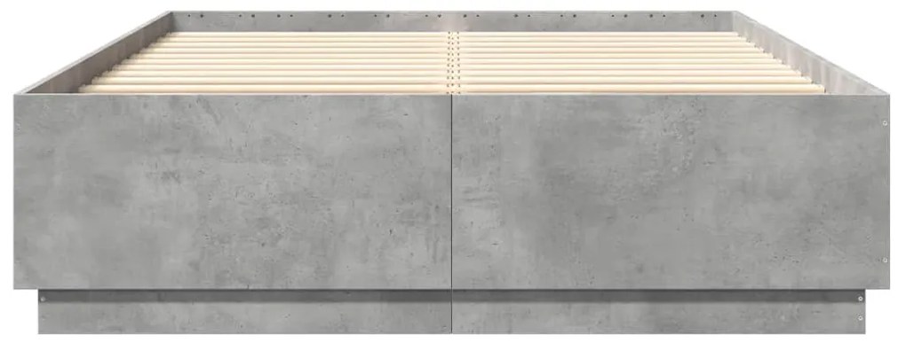 Estrutura de cama 140x200 cm derivados de madeira cinza cimento