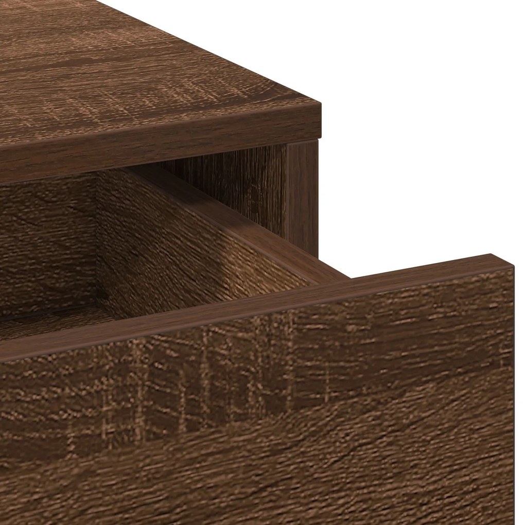 Conjunto de Mesa de Maquilhagem de 3 Peças com LED em Carvalho Preto