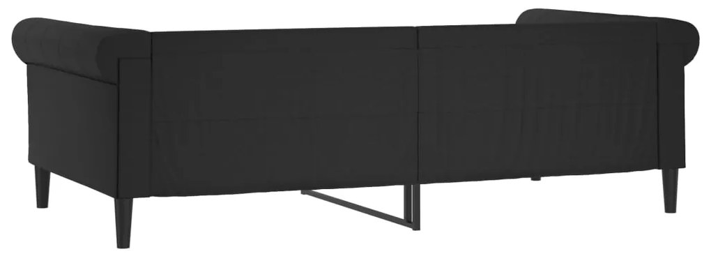 Sofá-cama 100x200 cm couro artificial preto