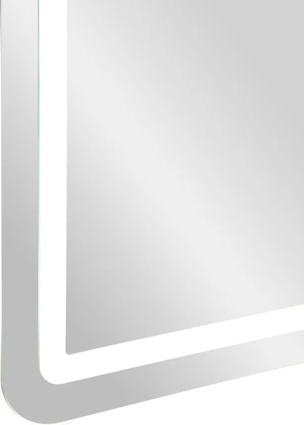 ESPELHO DE PAREDE LED RETANGULAR 60X3,5X80 CM (3 CORES DE LUZ) PRATEADO