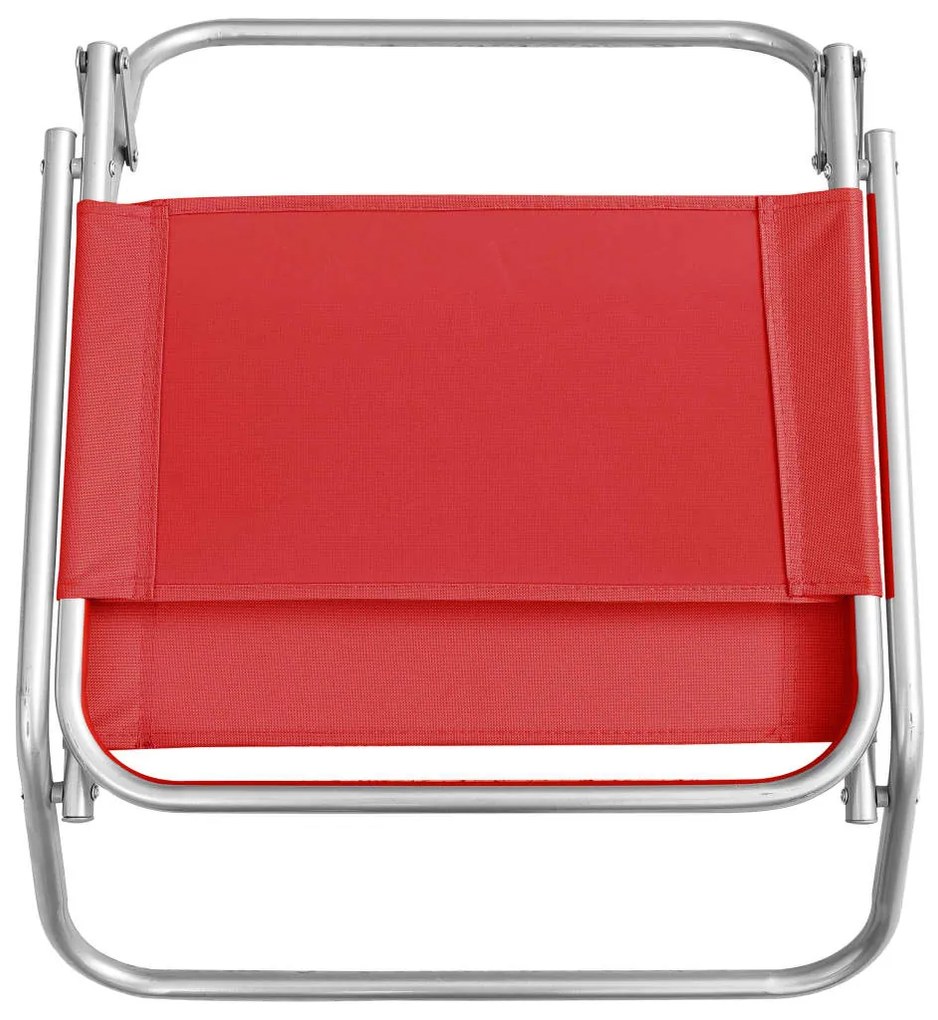Cadeiras de praia dobráveis 2 pcs tecido vermelho