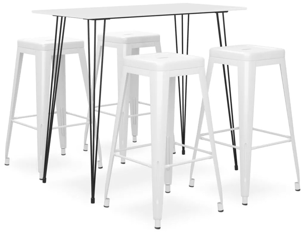 5 pcs conjunto de bar branco
