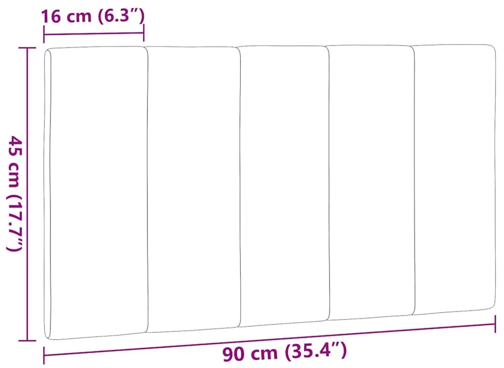 Almofadão de cabeceira 90 cm tecido castanho-escuro