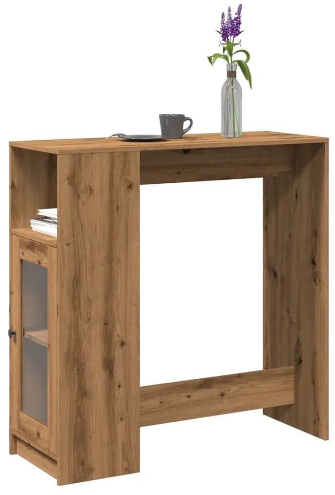 vidaXL Mesa de bar c/ prateleiras derivados madeira carvalho artisiano