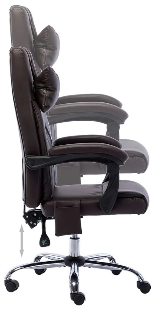 Cadeira escritório c/ função massagem couro artificial castanho
