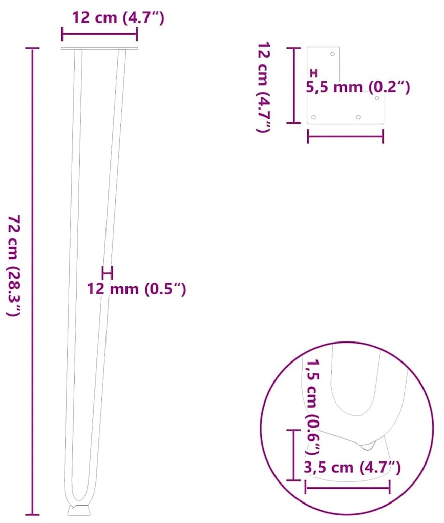 Pernas de grampo para mesas de console para mesa de console 4 peças An