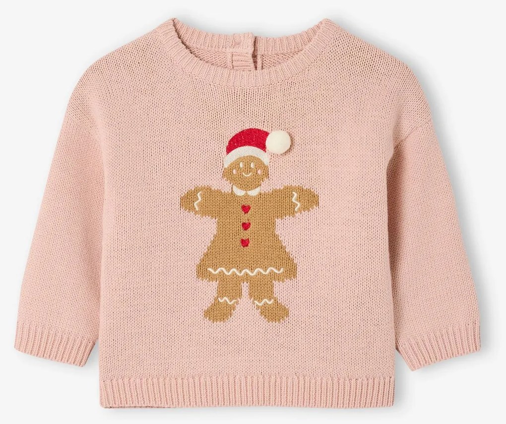 Camisola de Natal biscoito, para bebé menina rosado