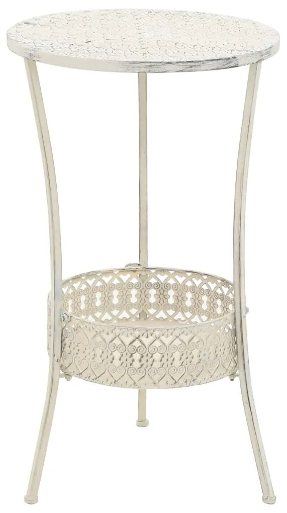 vidaXL Mesa bistrô estilo vintage redonda metal 40x70 cm branco