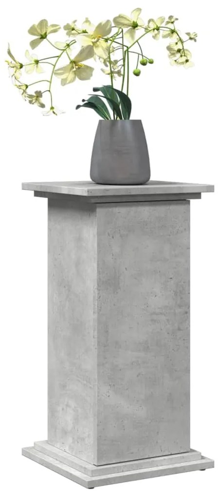 Suporte expositor c/ arrumação deriv. madeira cinzento cimento