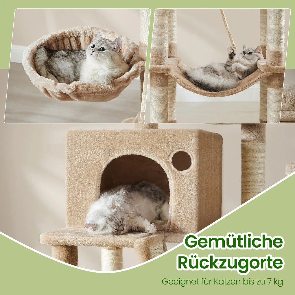 Arranhador para gatos com 13 colunas para arranhar 60 x 50 x 206 cm Castanho