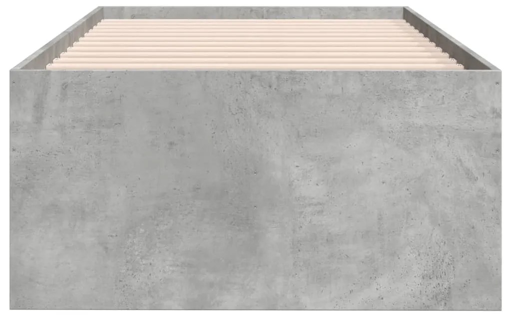 Sofá-cama com gavetas sem colchão 100x200 cm cinzento cimento