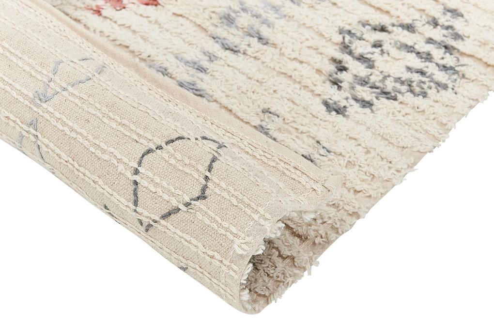 Tapete de algodão creme 140 x 200 cm DISPUR Beliani