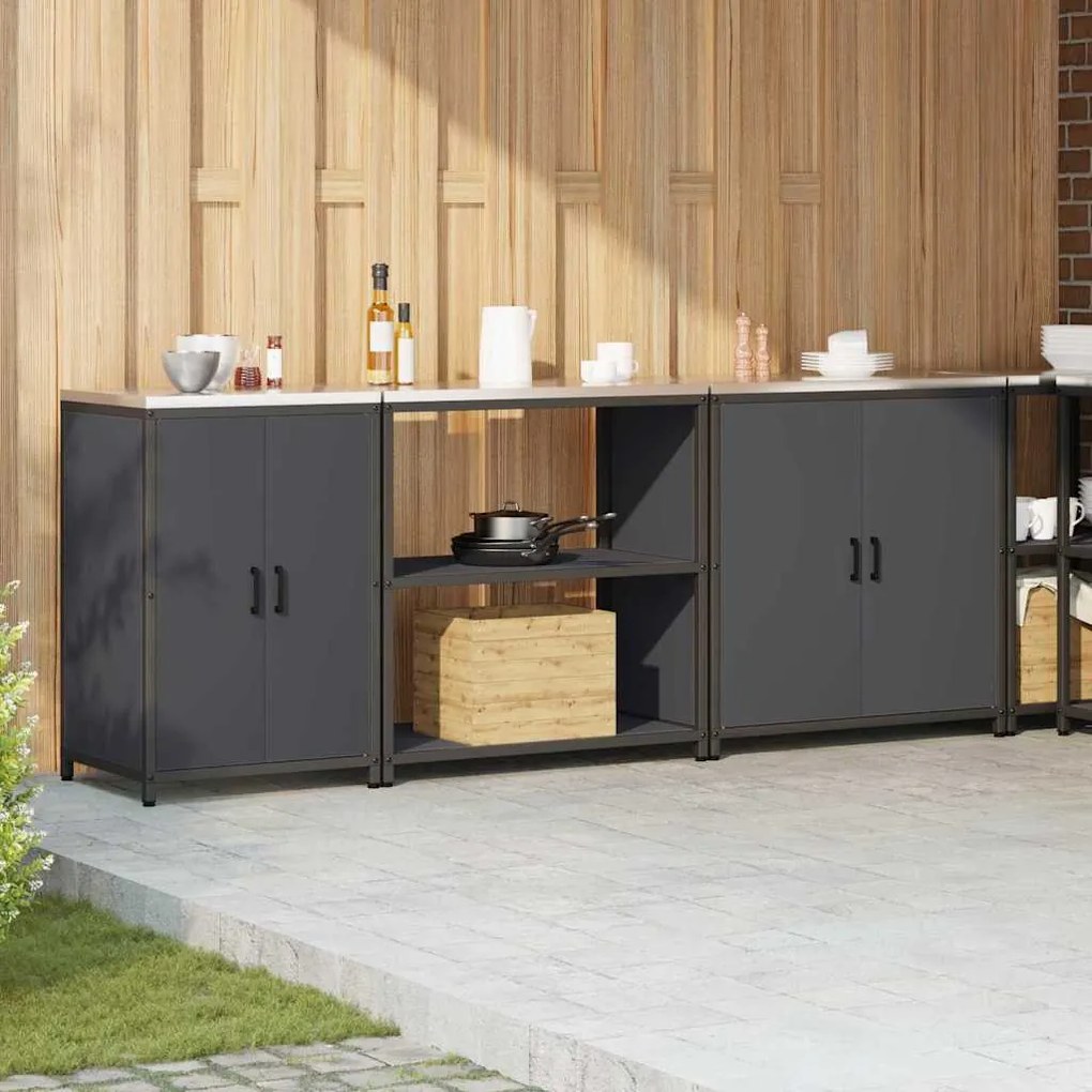Conjunto de Armazenamento de Cozinha 3 pcs Antracite