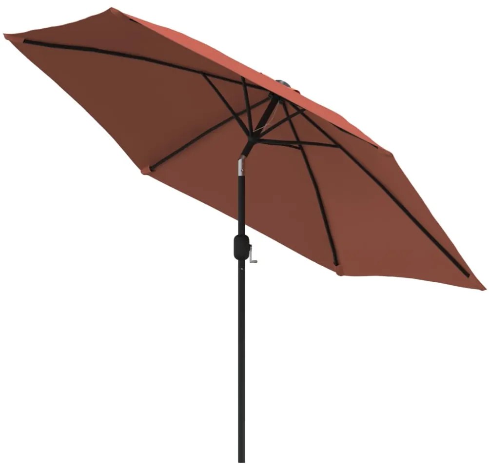 Guarda-sol de jardim com poste de metal 300 cm terracotta