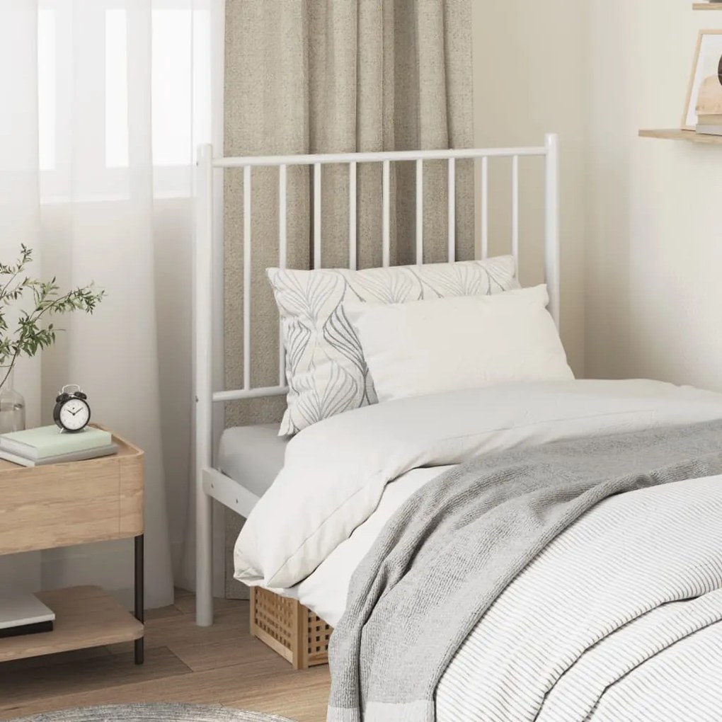 Cabeceira de cama 80 cm metal branco