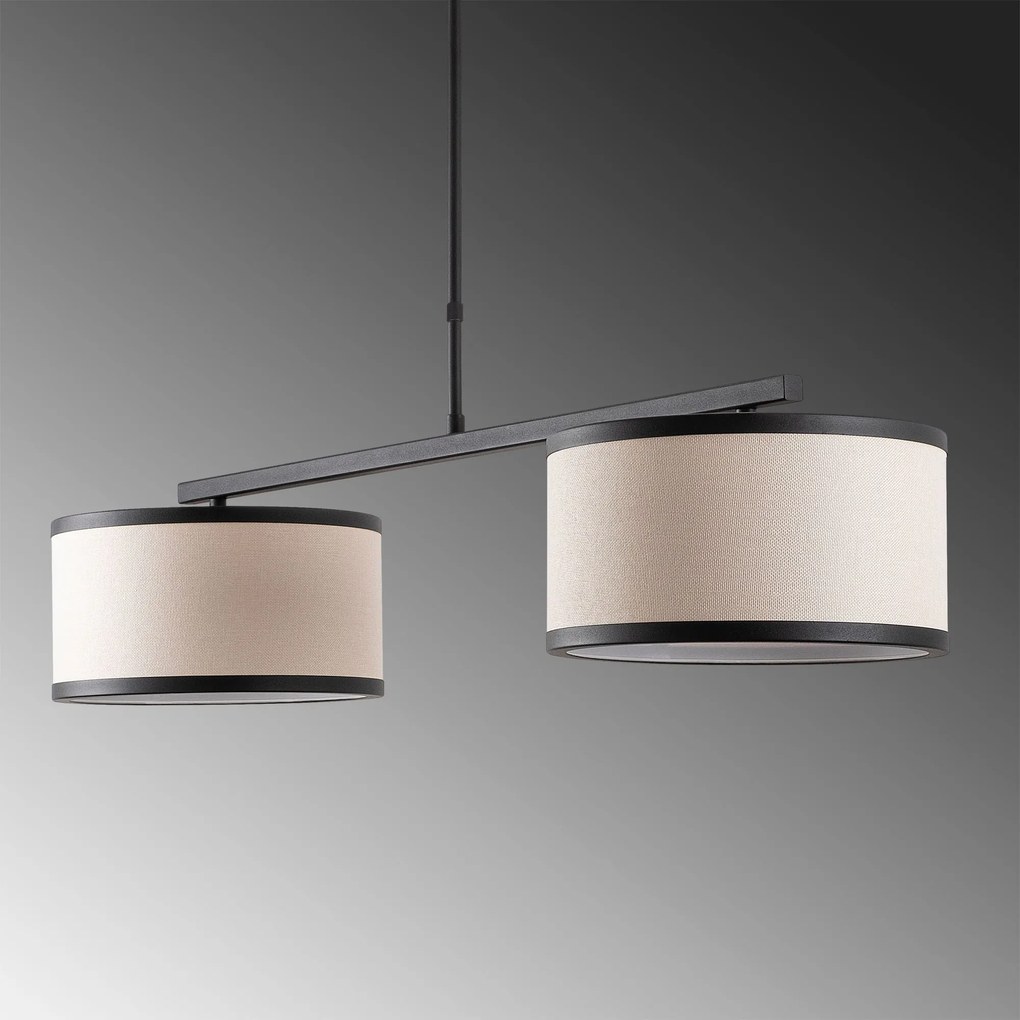 Candeeiro de Teto Way – Preto e Branco – 100 x 30 x 75 cm