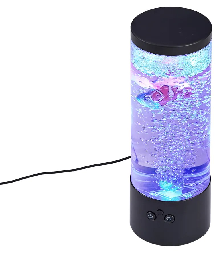 Tubo de Bolhas Preto 30cm incl. LED RGB - Sealife Moderno