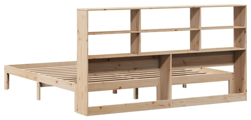 Cama com estante sem colchão 200x200 cm pinho maciço