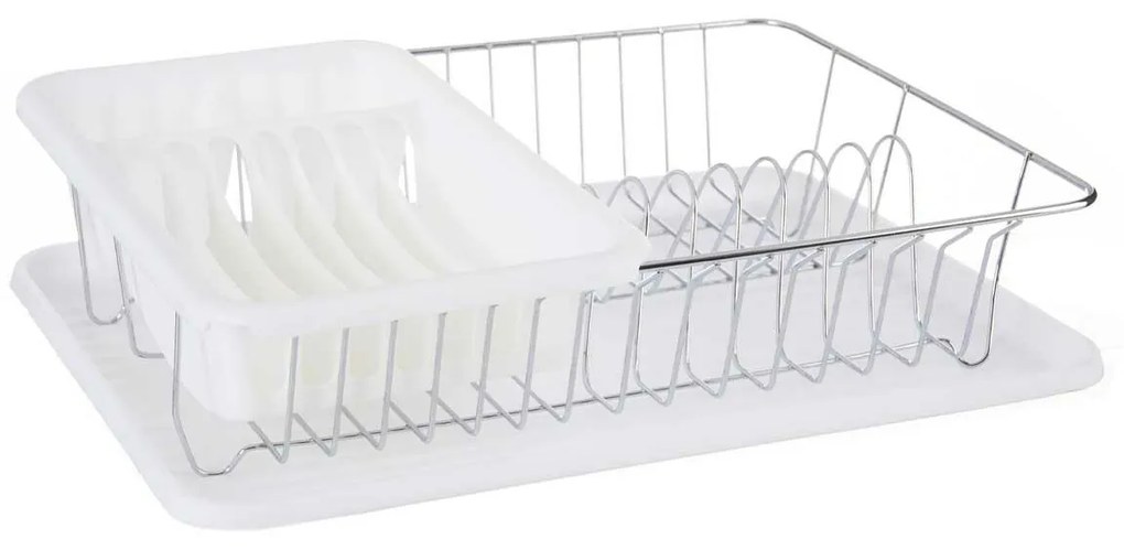 Escorredor de Louça Branco Metal Plástico 43,5 x 11 x 33,5 cm (4 Unidades)