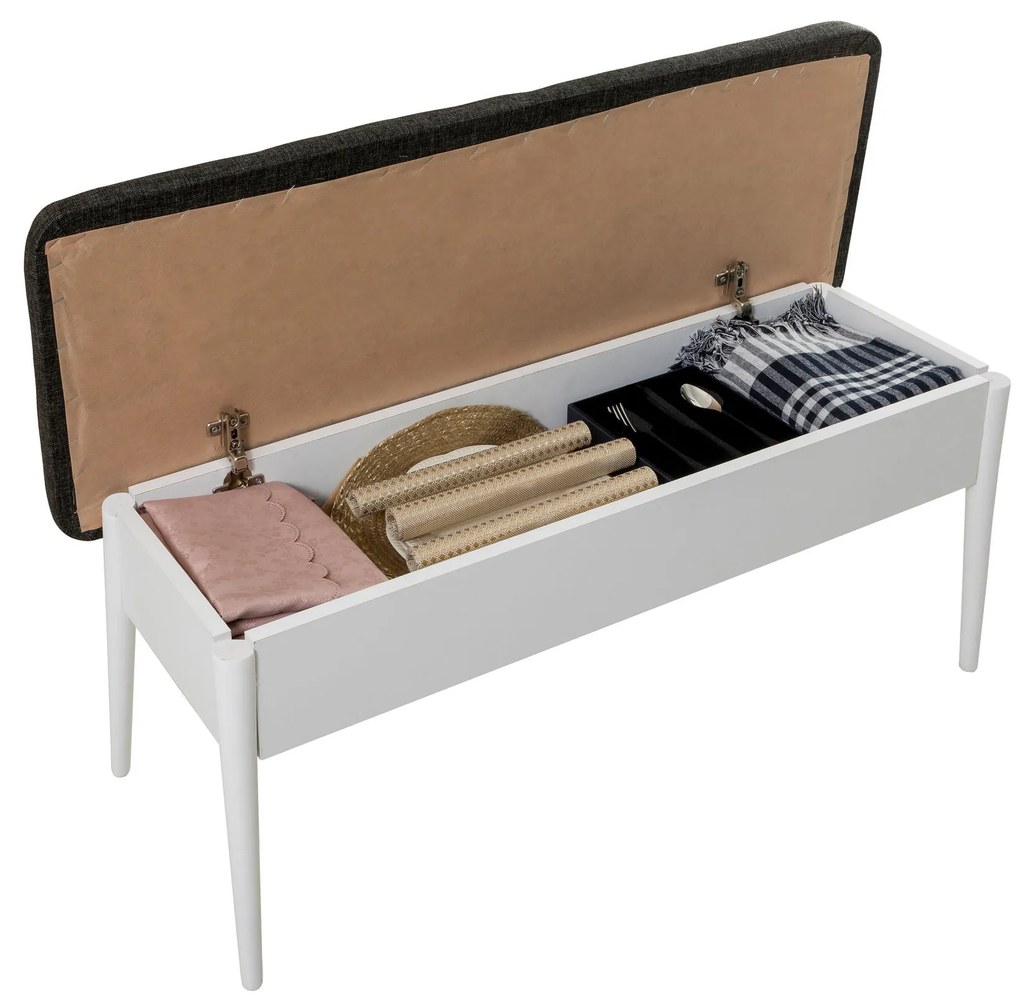 Conjunto de Mesa de Jantar Extensível Vina – Branco e Antracite – Mesa