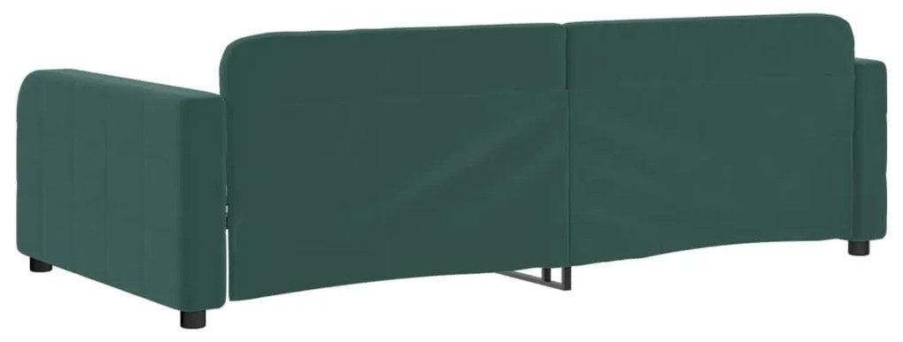 Sofá-cama 100x200 cm veludo verde-escuro