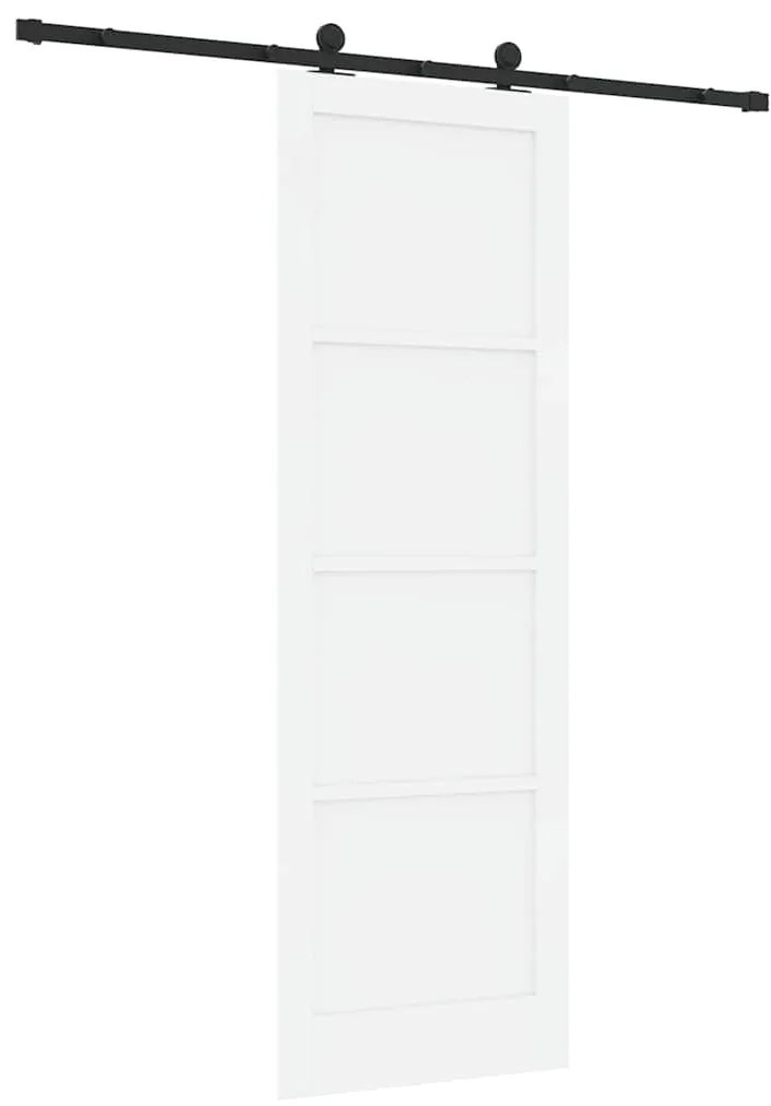 Porta Deslizante com Conjunto de Ferragens Branca 78x232 cm Madeira Ma