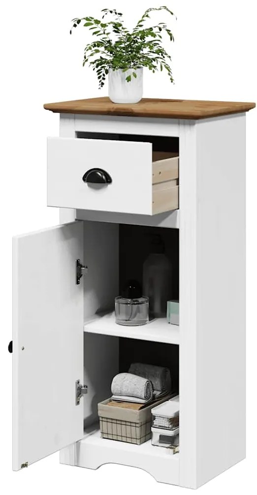 Armário de casa de banho BODO 44x30x90 cm branco e castanho