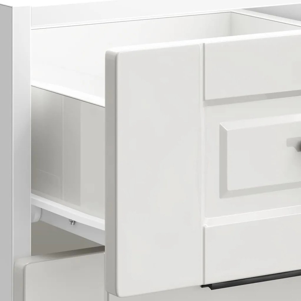 Armário base cozinha Porto derivados madeira branco brilhante