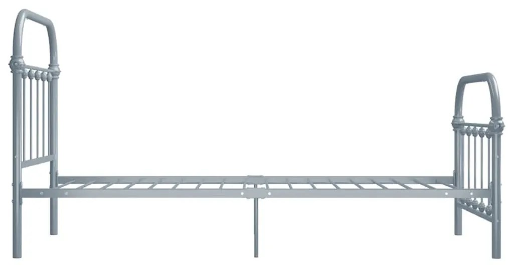Estrutura de cama 100x200 cm metal cinzento