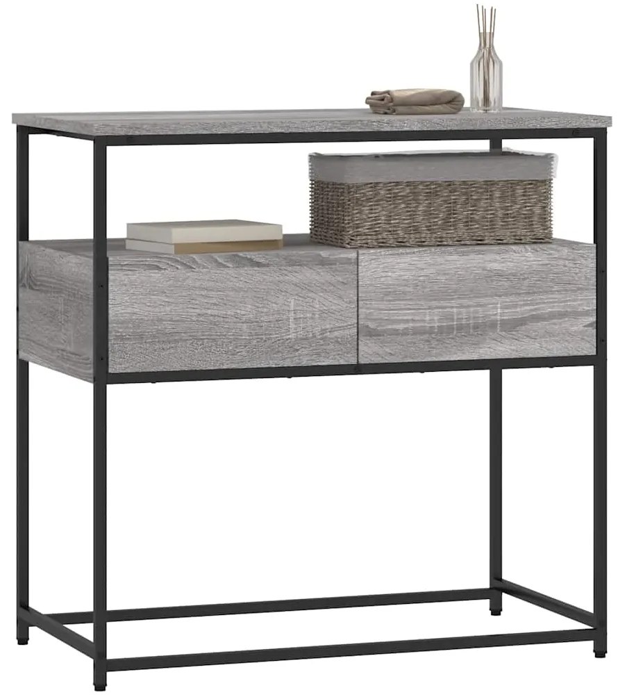 Mesa consola 75x40x75 cm derivados de madeira cinzento sonoma