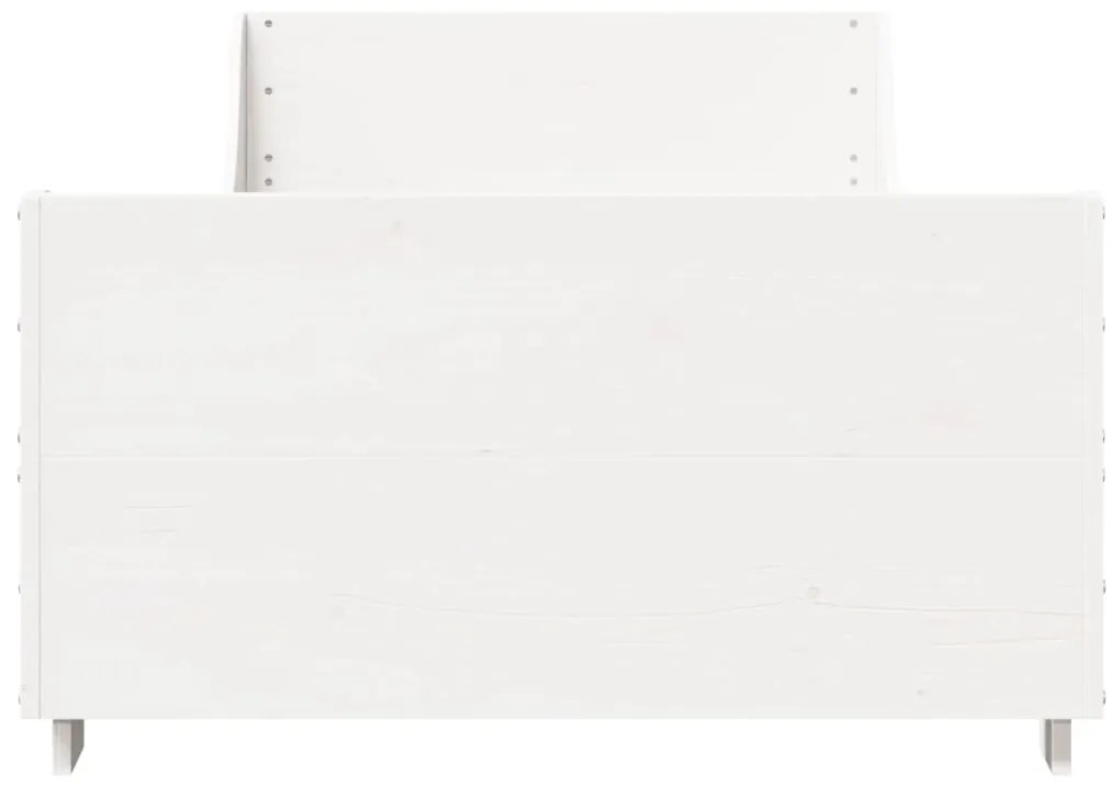 Cama sem colchão 100x200 cm madeira de pinho maciça branco