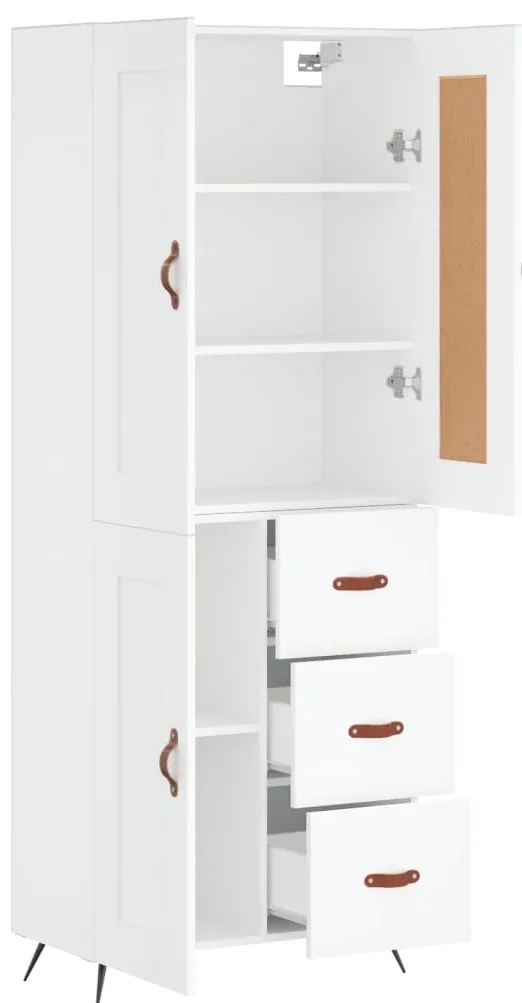 Armário alto 69,5x34x180 cm derivados de madeira branco