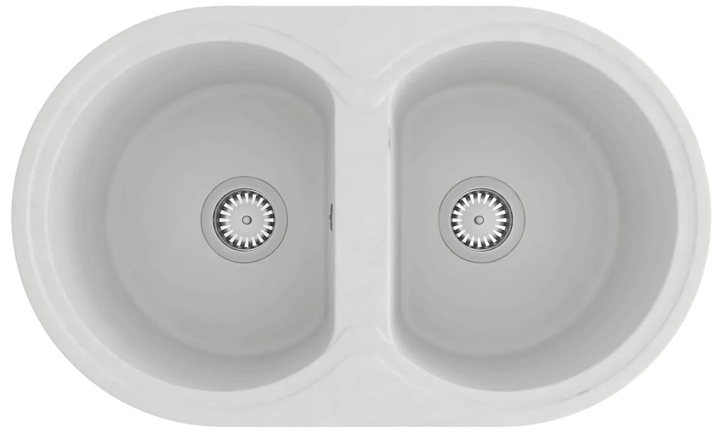 vidaXL Pia de cozinha Branco 78 x 47 x 20.5 cm Granito