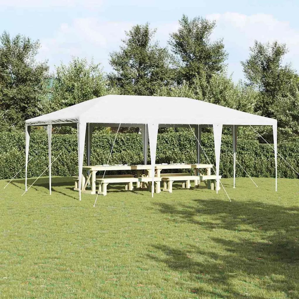 vidaXL Tenda de Festa Branco 600 x 400 x 266 cm Polietileno e Aço