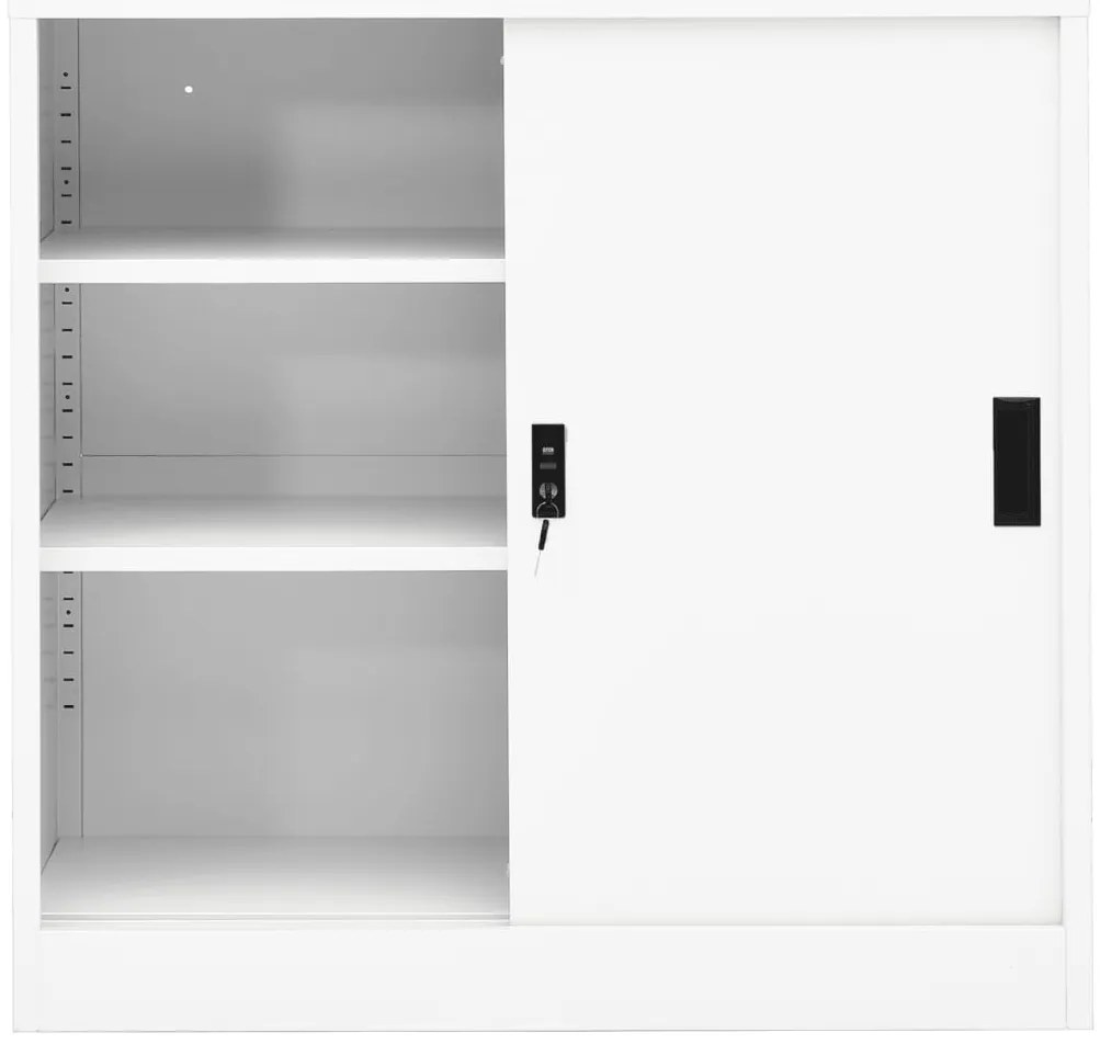 Armário de escritório c/ porta deslizante 90x40x90cm aço branco