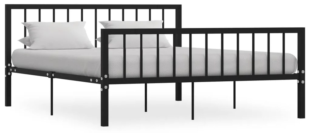 Estrutura de cama metal 160x200 cm preto