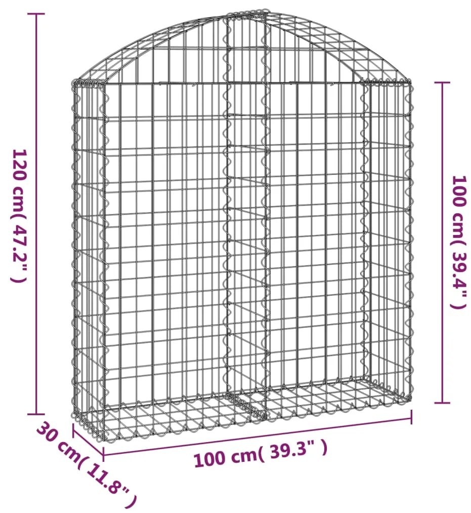 Cesto gabião arqueado 100x30x100/120 cm ferro galvanizado