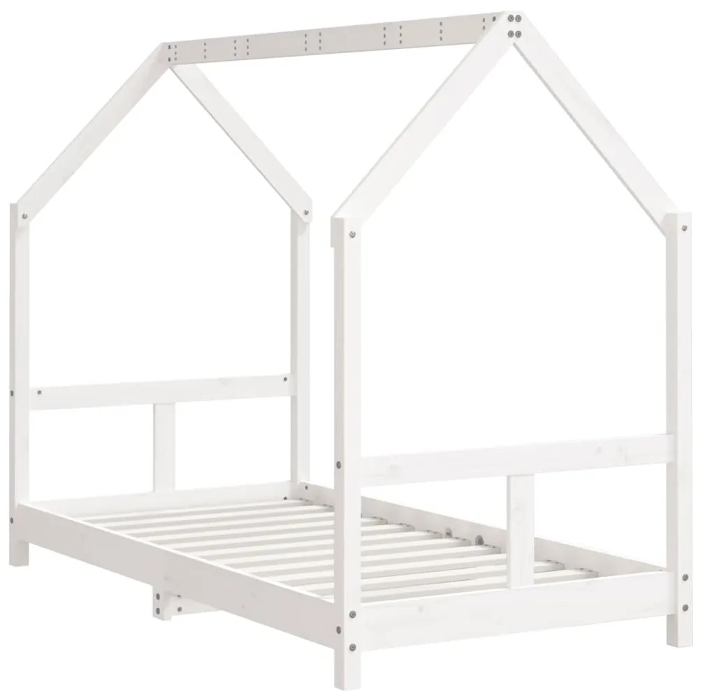 Estrutura de cama infantil 80x160 cm pinho maciço branco