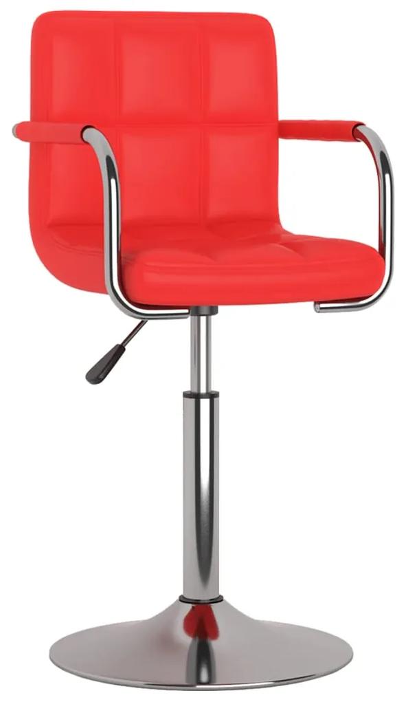 Cadeira de jantar couro artificial vermelho