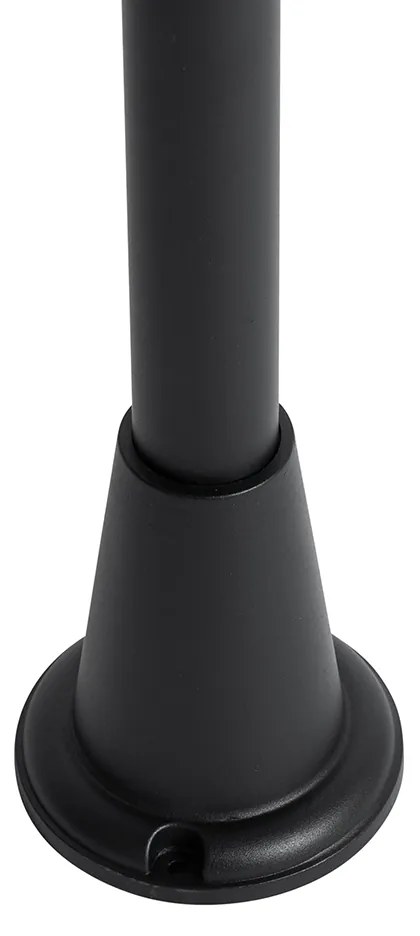 Candeeiro de pé para exterior preto com vidro canelado 100 cm IP44 - Charlois Ribbed