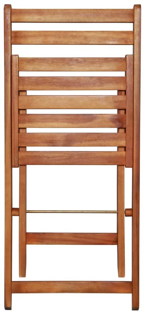3 pcs conjunto bistrô dobrável madeira de acácia maciça